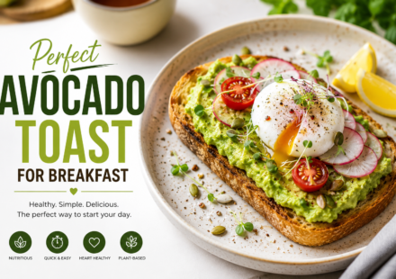 Perfect avocado toast for breakfast