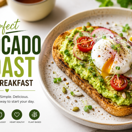 Perfect avocado toast for breakfast