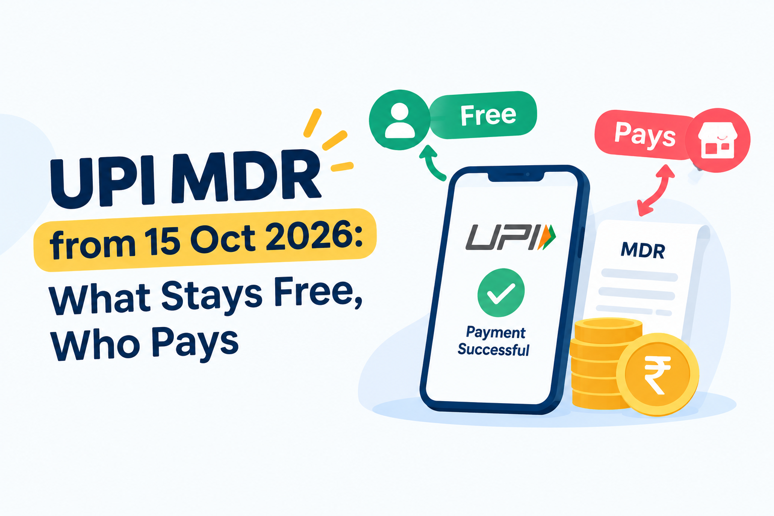 UPI MDR (Merchant Discount Rate) charges from 15 October 2026